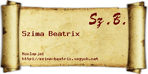 Szima Beatrix névjegykártya